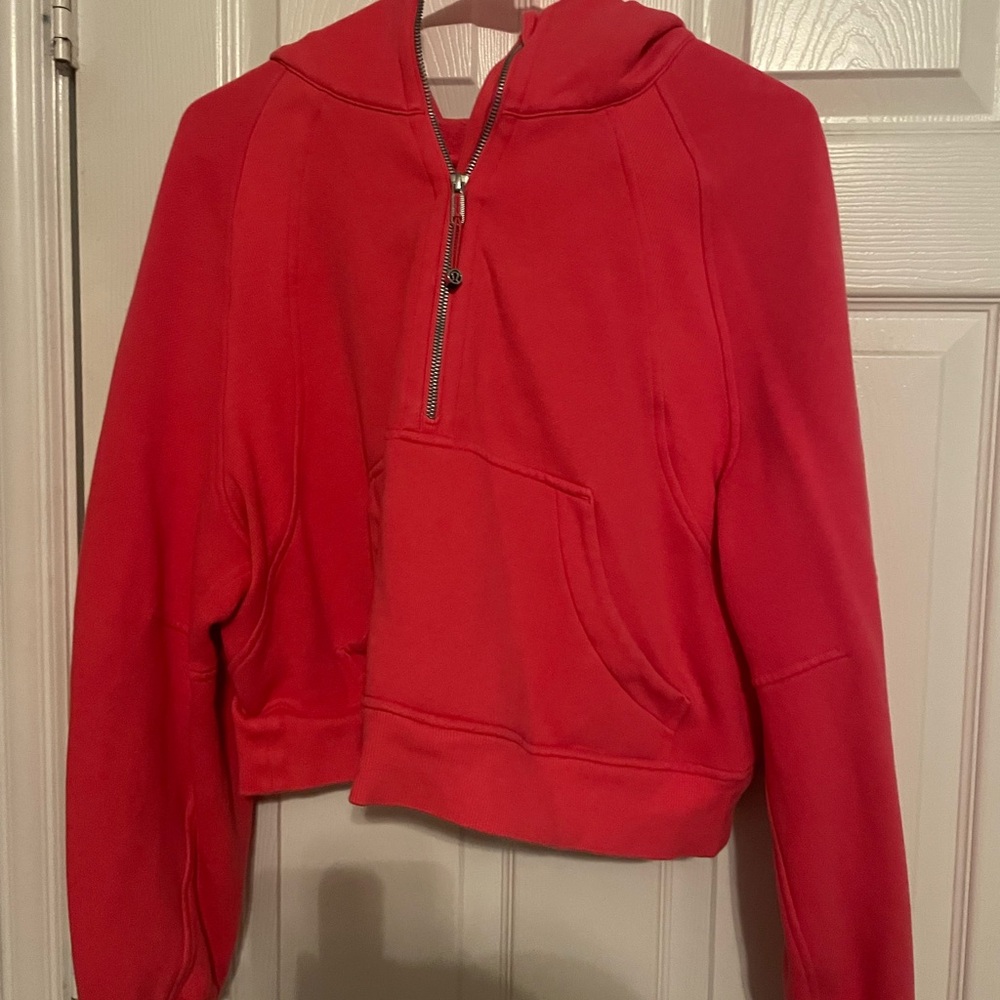 Lululemon Athletica Cherry Red Cropped Hoodie